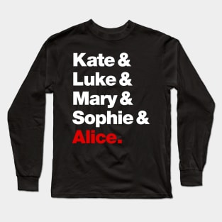 Batwoman Character Names - Kate Kane, Luke Fox, Mary Hamilton, Sophie Moore and Alice Long Sleeve T-Shirt